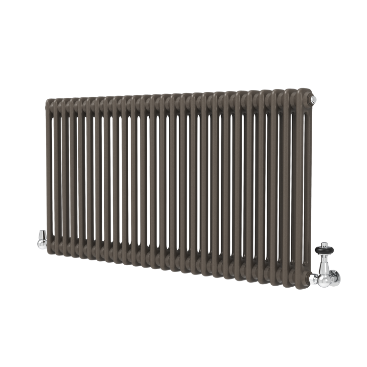 Reggio Russet Horizontal Double Column Traditional Radiator 600x1190mm 4091 BTU - Cast Iron Style - Image 3