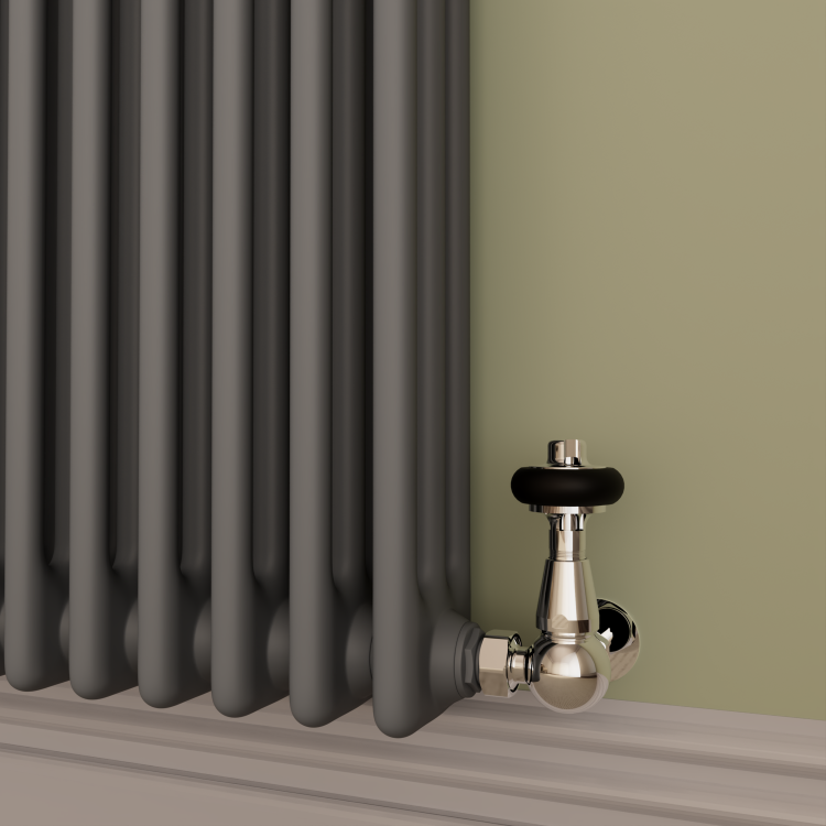 Reggio Anthracite Horizontal Triple Column Radiator 800x1010mm 5736 BTU - Cast Iron Style - Image 2