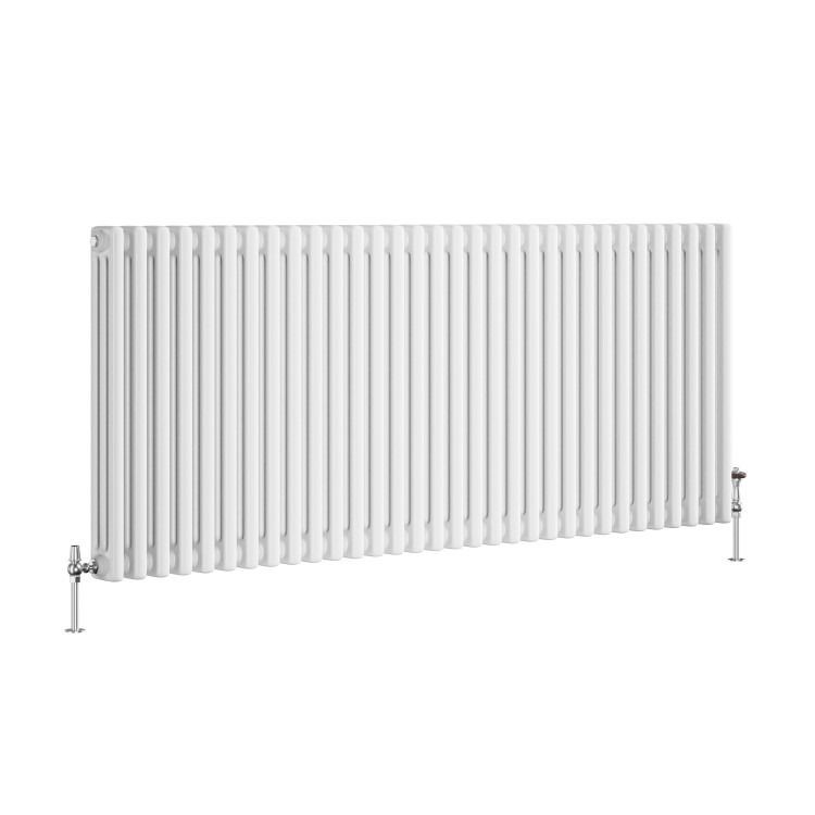 Reggio White Horizontal Triple Column Traditional Radiator 600x1460mm 6367 BTU - Cast Iron Style - Image 3