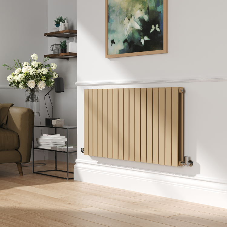 Riace Elk brown Horizontal Flat Designer Radiator 600x1156mm Double Panel 4370 BTU - Image 2