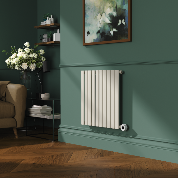Linen Horizontal Smart Electric Radiator with Wi-Fi Thermostat - 600W - H600xW590mm - Bathroom Safe - Image 2