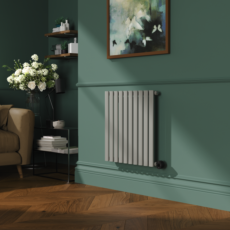 Smoked Stone Horizontal Smart Electric Radiator with Wi-Fi Thermostat - 600W - H600xW590mm - Bathroom Safe - Image 2