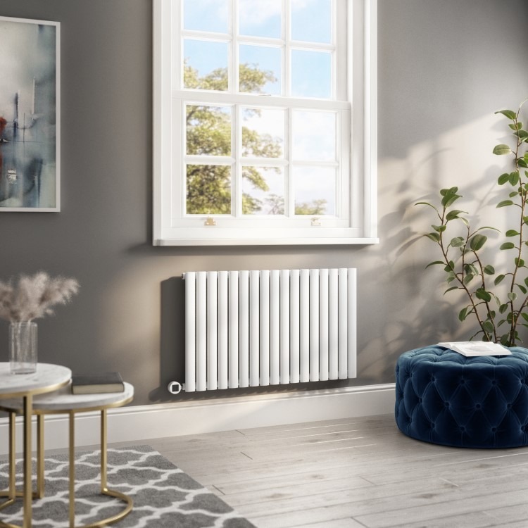 White Horizontal Smart Electric Radiator with Wi-Fi Thermostat - 1200W - H600xW1003mm - Bathroom Safe - Image 2
