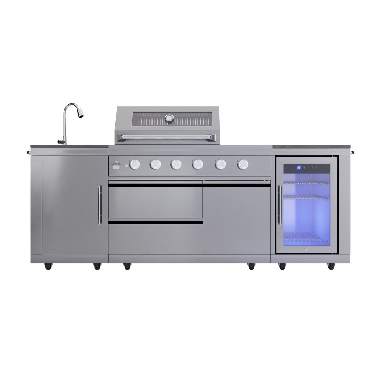Monster Grill - Ultimate Outdoor Kitchen - 4 Burner Gas BBQ with Fridge and Sink - Image 4