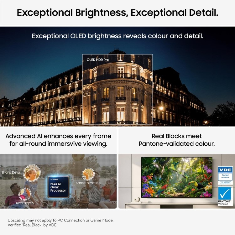 Samsung QE55S95HFTXXU 55" OLED 4K Smart TV – Samsung S95H Ultra HD HDR TV with Dolby Atmos AI Upscaling Infinity One Design & 165Hz Gaming - Image 3
