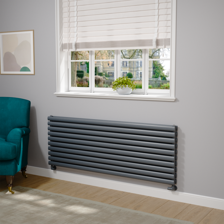 Riace White Horizontal Flat Designer Radiator 800x1020mm Double Panel 4948 BTU - Image 2
