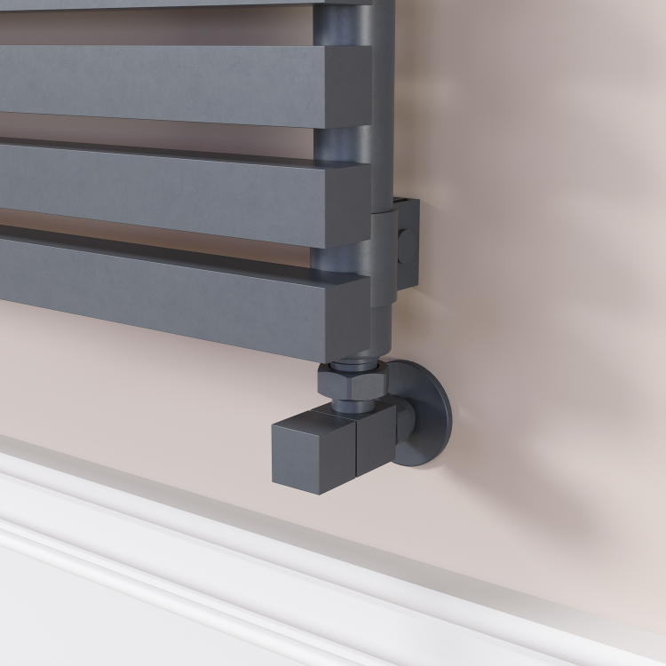 Ravello Linea Dark Grey Anthracite Square Designer Radiator 810x1600mm Single Panel 5908 BTU - Horizontal Bars - Image 3