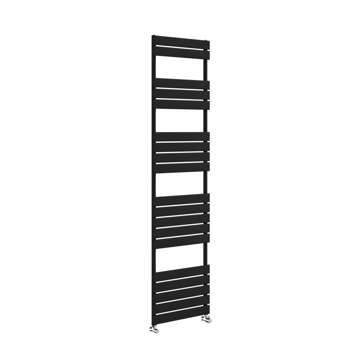 Riace Midnight Black Vertical Flat Towel Radiator 1800x450mm Single Panel 2471 BTU - Image 3