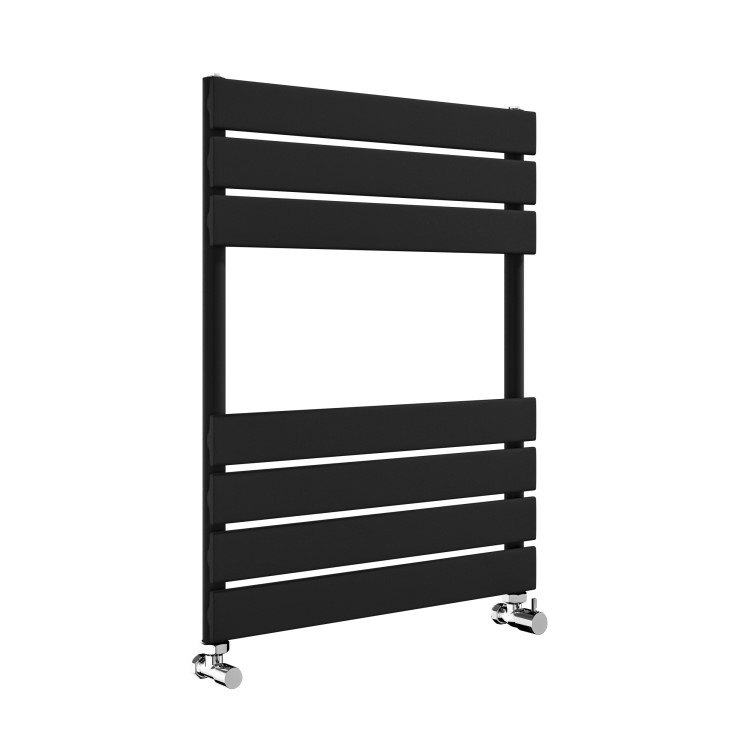 Riace Midnight Black Vertical Flat Towel Radiator 650x500mm Single Panel 1018 BTU - Image 2