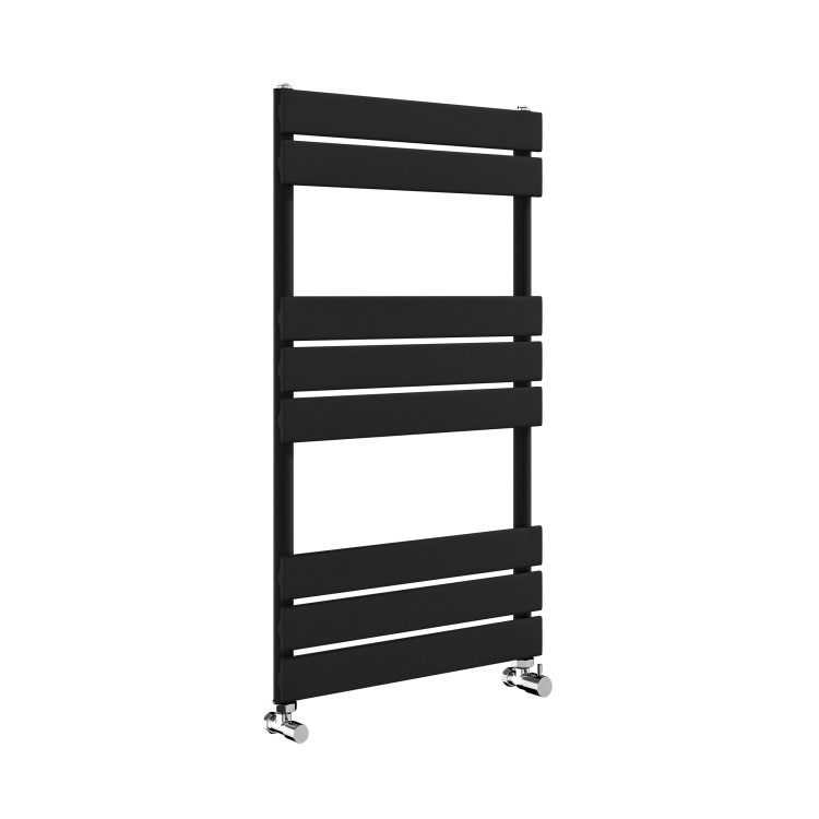 Riace Midnight Black Vertical Flat Towel Radiator 800x450mm Single Panel 1120 BTU - Image 3