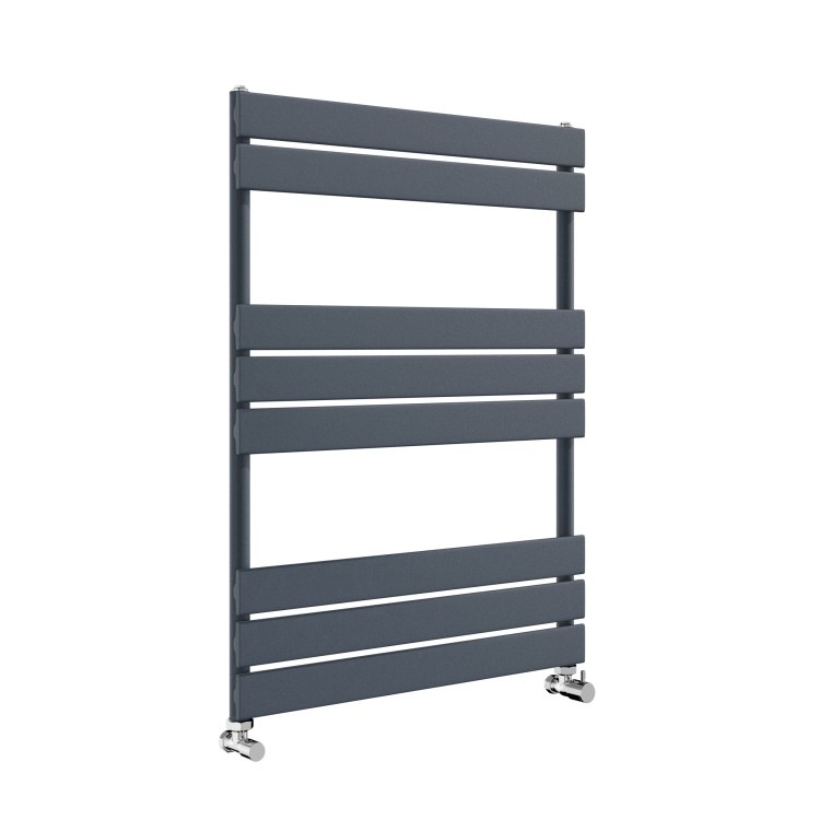 Riace Anthracite Vertical Flat Towel Rail Radiator 800x600mm Single Panel 1406 BTU - Image 2
