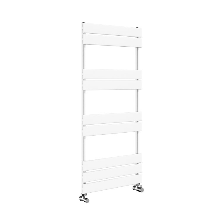Riace White Vertical Flat Towel Rail Radiator 1000x450mm Single Panel 1365 BTU - Image 4