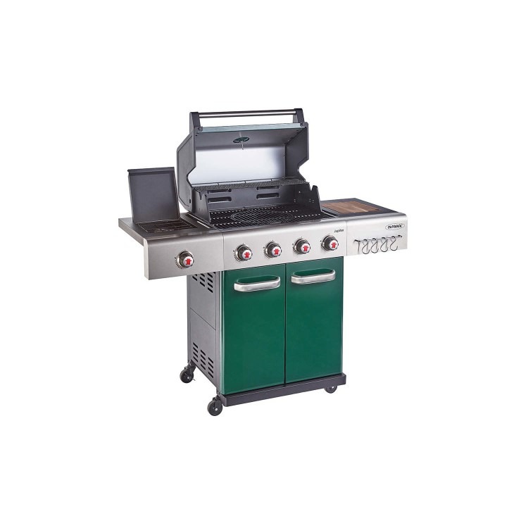 Outback Jupiter - 4 Burner Gas Hybrid BBQ Grill with Side Burner - Green - Image 3