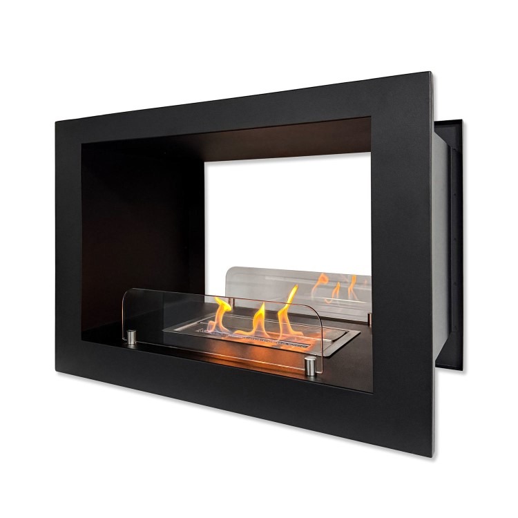 Double-Sided Bioethanol Fireplace in Black - 27 Inch - AmberGlo - Image 4