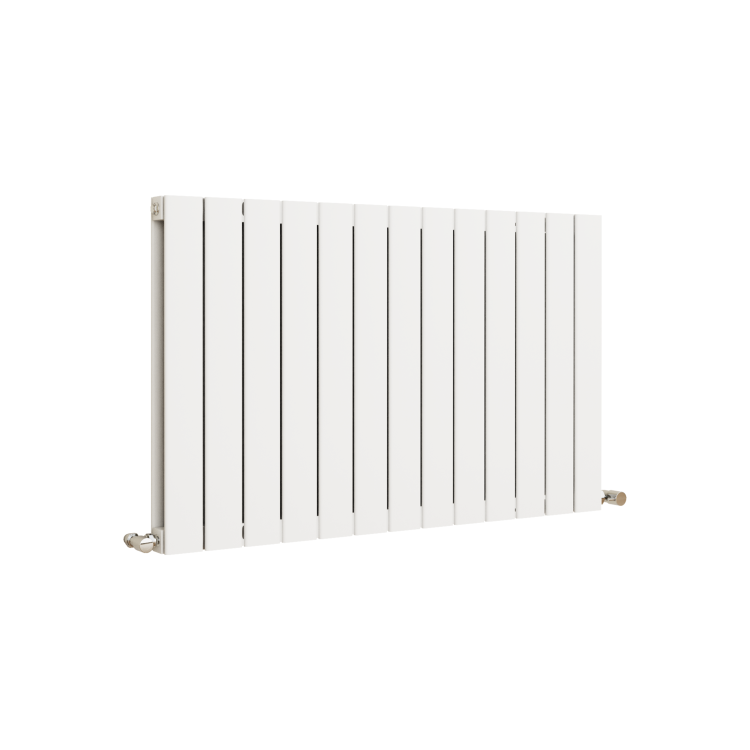 Eco Eleganza White Horizontal Flat Designer Aluminium Radiator 600x975mm Double Panel 3973 BTU - Image 3