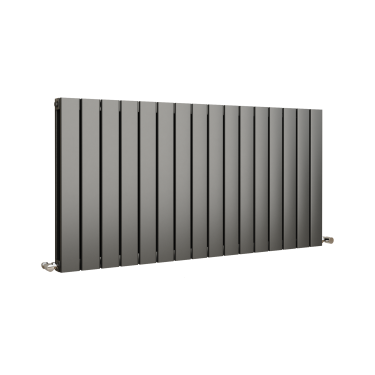 Eco Eleganza Anthracite Horizontal Flat Designer Aluminium Radiator 600x1200mm Double Panel 4890 BTU - Image 3
