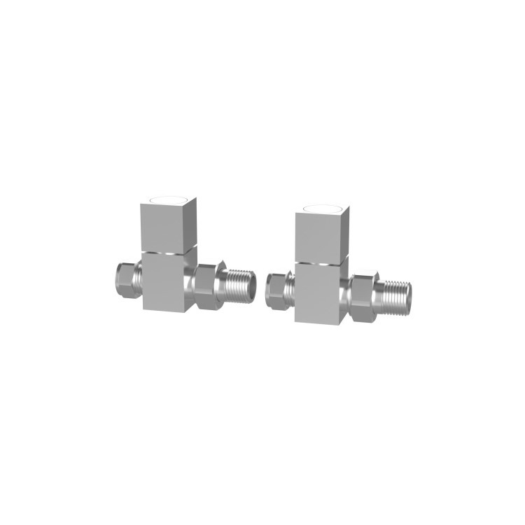 Chrome Towel Radiator 600 x 400mm with Pipe Kit and Straight Valves - Sahara - Image 4