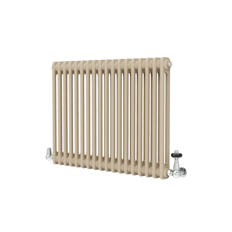 Reggio Beige grey Horizontal Double Column Traditional Radiator 600x830mm 2832 BTU - Cast Iron Style - Image 3