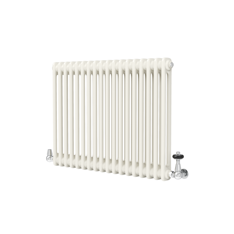 Reggio Linen Horizontal Double Column Traditional Radiator 600x830mm 2832 BTU - Cast Iron Style - Image 3