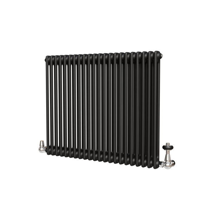 Reggio Midnight Black Horizontal Double Column Radiator 800x1010mm 4535 BTU - Cast Iron Style - Image 3