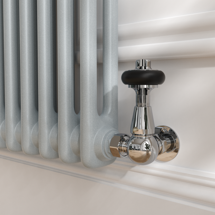 Reggio Salt & Pepper Horizontal Double Column Traditional Radiator 600x1190mm 4091 BTU - Cast Iron Style - Image 4
