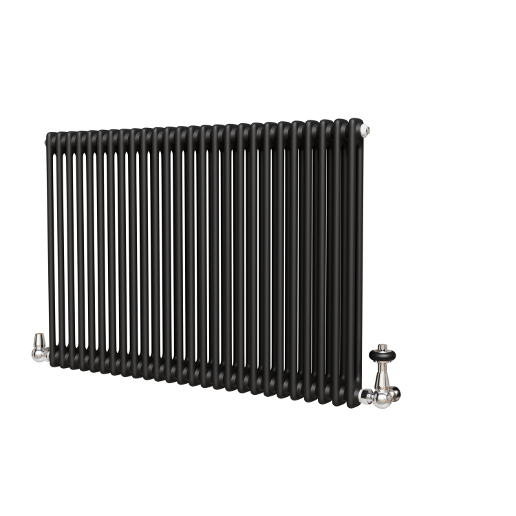 Reggio Midnight Black Horizontal Double Column Radiator 800x1190mm 5361 BTU - Cast Iron Style - Image 3