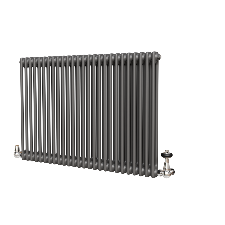 Reggio Anthracite Horizontal Double Column Radiator 800x1190mm 5361 BTU - Cast Iron Style - Image 3