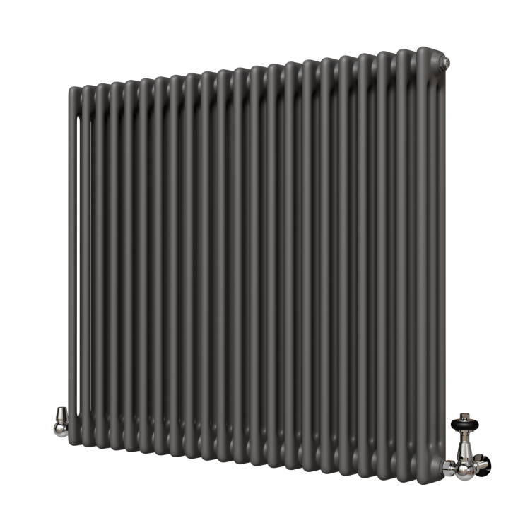 Reggio Anthracite Horizontal Triple Column Radiator 800x1010mm 5736 BTU - Cast Iron Style - Image 3