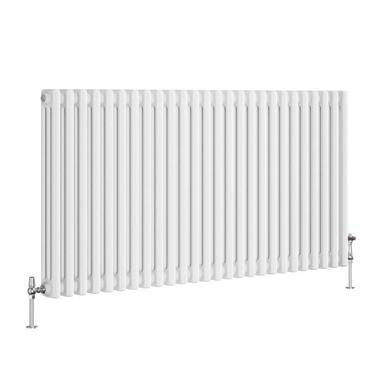 Reggio White Horizontal Triple Column Traditional Radiator 600x1190mm 5173 BTU - Cast Iron Style - Image 3