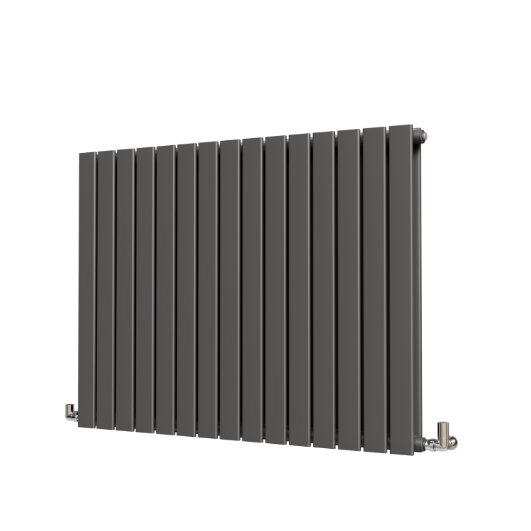 Riace Anthracite Horizontal Flat Designer Radiator 800x1020mm Double Panel 4948 BTU - Image 3