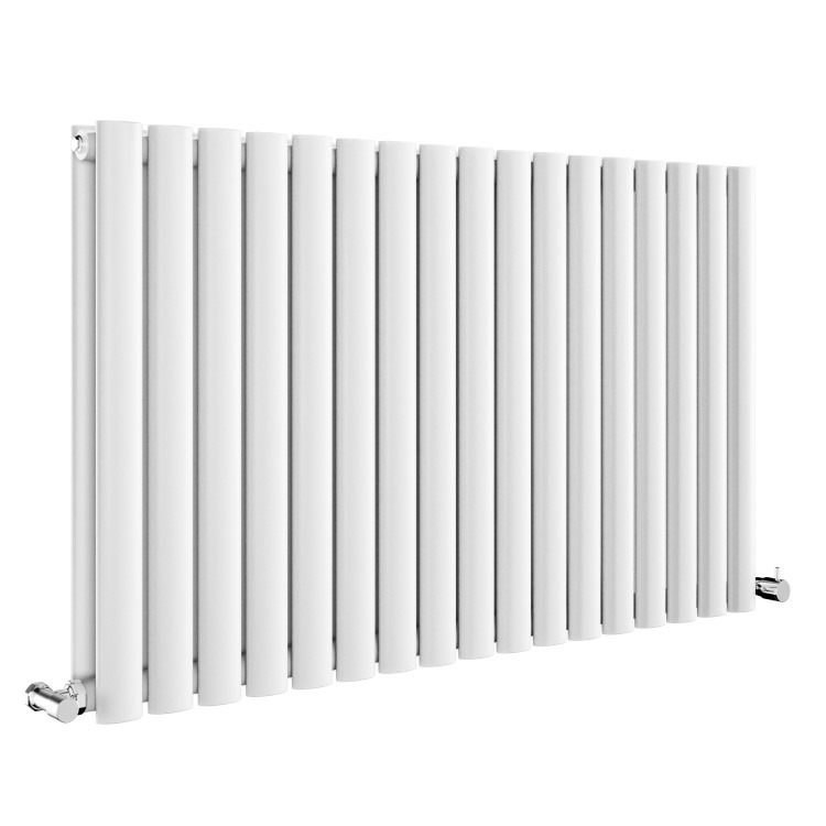 Sorrento White Horizontal Oval Designer Radiator 600x1003mm Double Panel 4079 BTU - Image 3