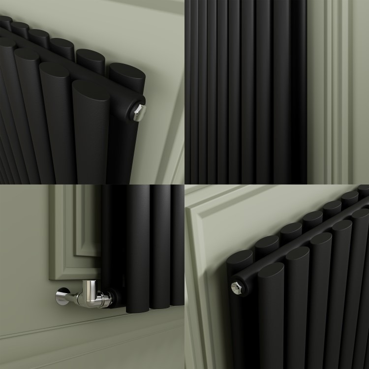 Beige Grey Horizontal Smart Electric Radiator with Wi-Fi Thermostat - 1200W - H600xW1000mm - Bathroom Safe - Image 4