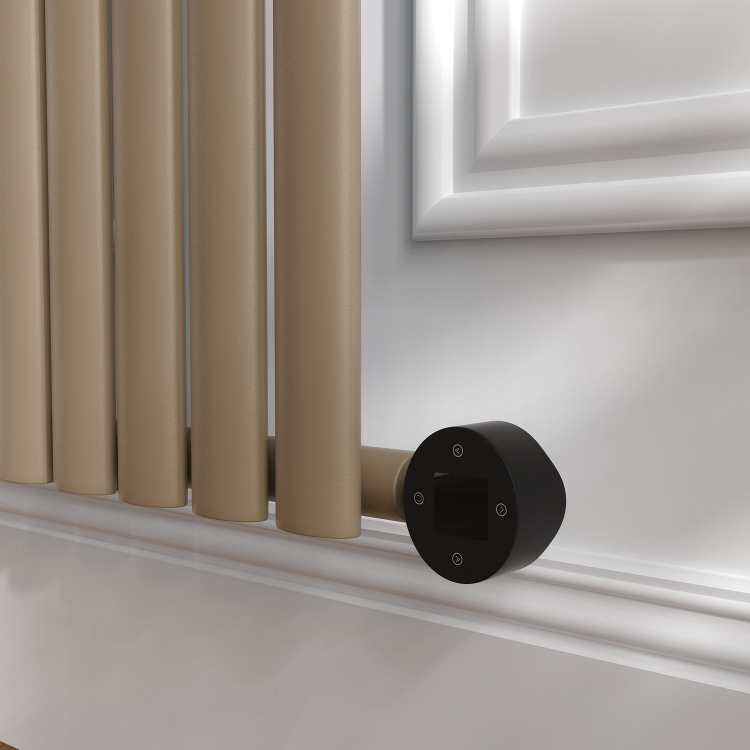 Beige Grey Horizontal Smart Electric Radiator with Wi-Fi Thermostat - 1200W - H600xW1000mm - Bathroom Safe - Image 4