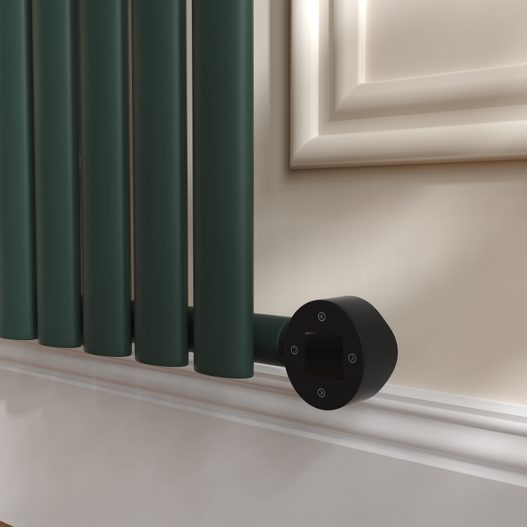 Sorrento Anthracite Horizontal Oval Designer Radiator 800x1593mm Double Panel 8218 BTU - Image 4