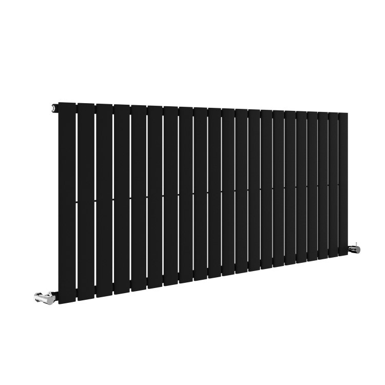 Riace Midnight Black Horizontal Flat Designer Radiator 600x1428mm Single Panel 3337 BTU - Image 3