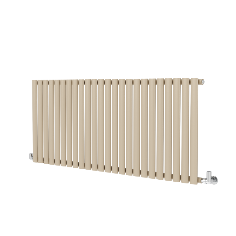 Sorrento Beige grey Horizontal Oval Designer Radiator 600x1416mm Single Panel 3783 BTU - Image 3
