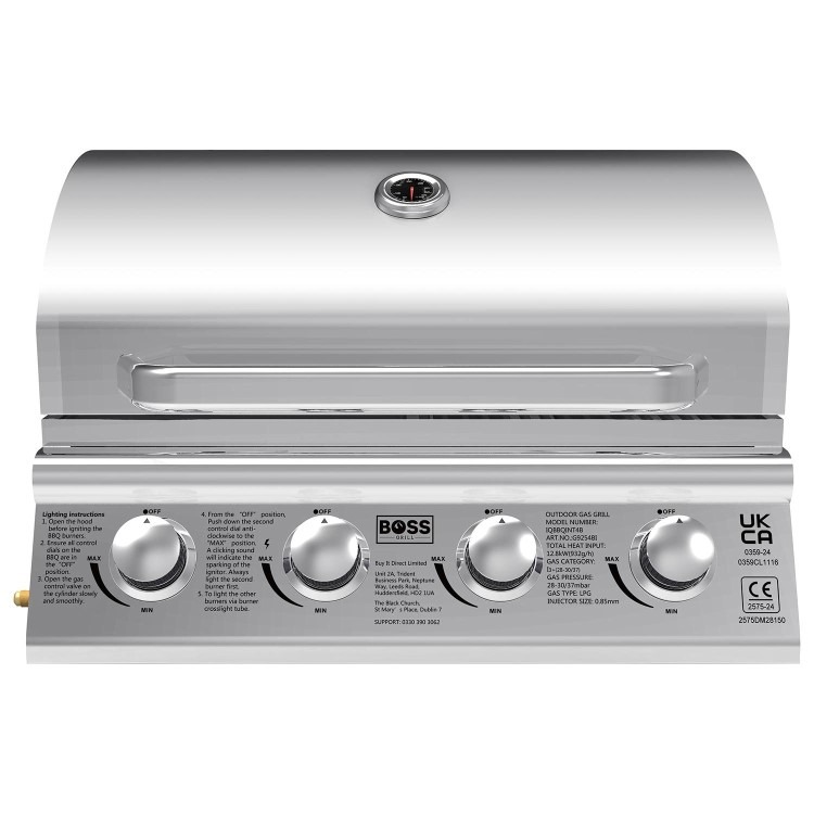 Boss Grill Texas Lone Star 4 Burner Built In Gas BBQ Grill - Stainless Steel - Image 4