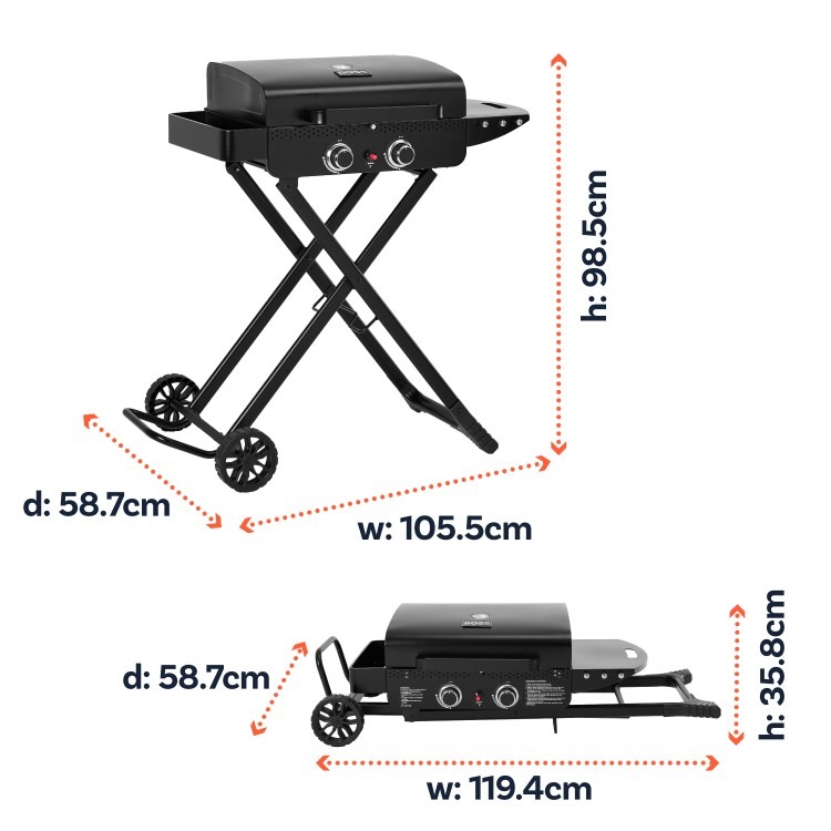 Boss Grill 2 Burner Gas Portable BBQ - Image 2