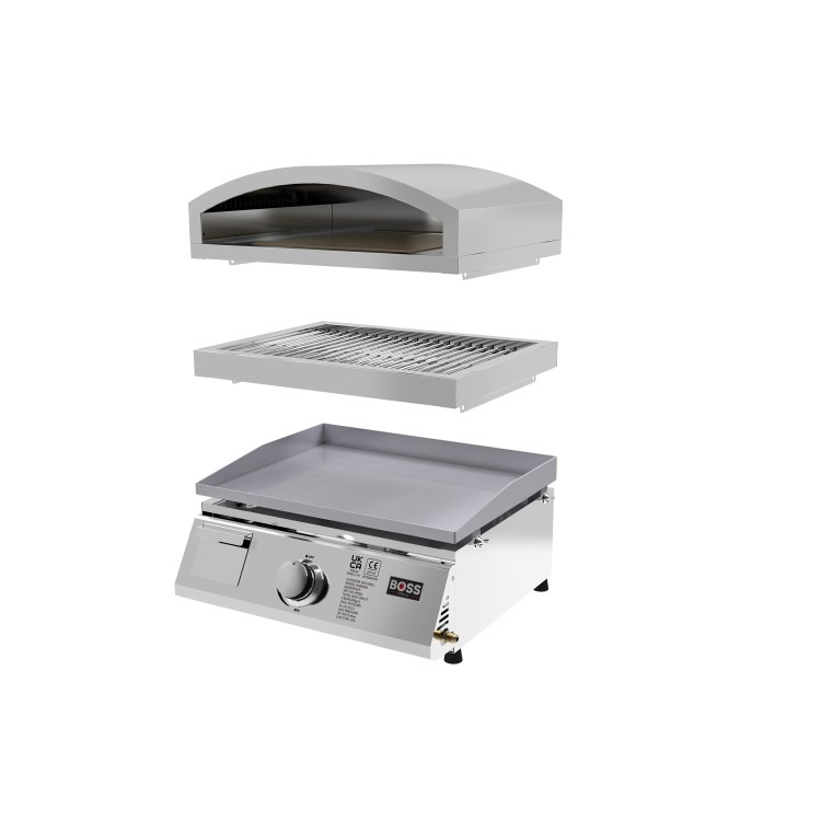 Boss Grill 3-in-1 Gas BBQ Griddle and Pizza Oven - Stainless Steel - Image 4