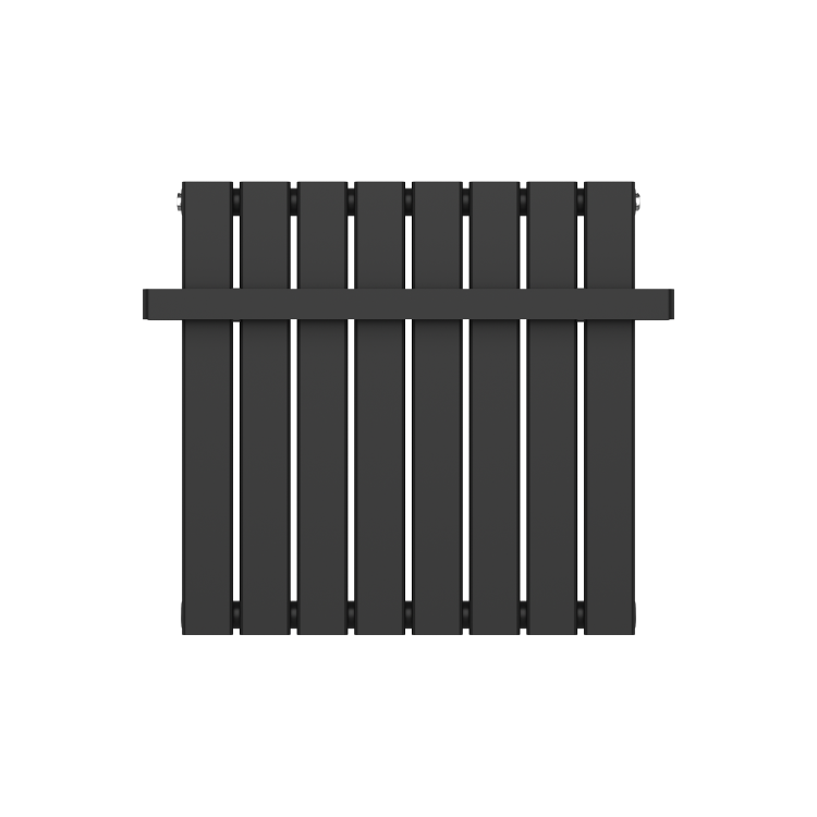 Black Horizontal Single Panel Radiator with Heated Towel Bar 600 x 604mm - Mojave - Image 2