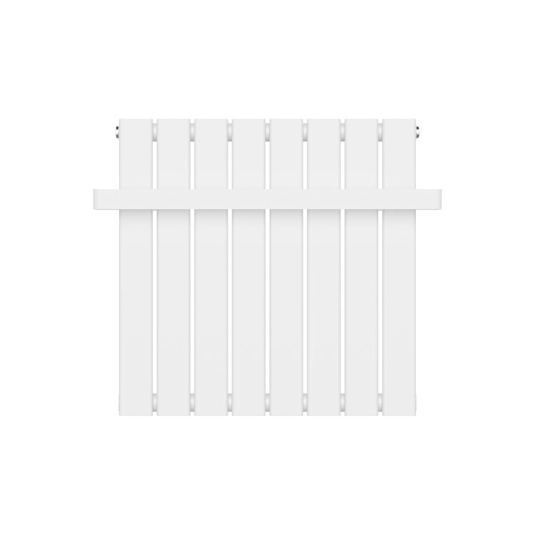 White Horizontal Single Panel Radiator with Heated Towel Bar 600 x 604mm - Mojave - Image 4
