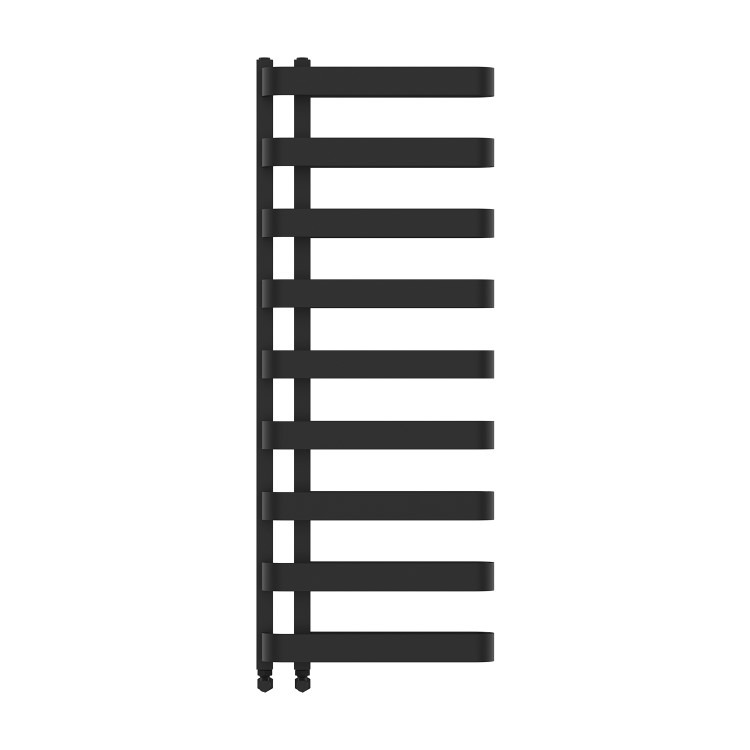 Black Designer Curved Towel Radiator 1300 x 500mm - Ordos - Image 4