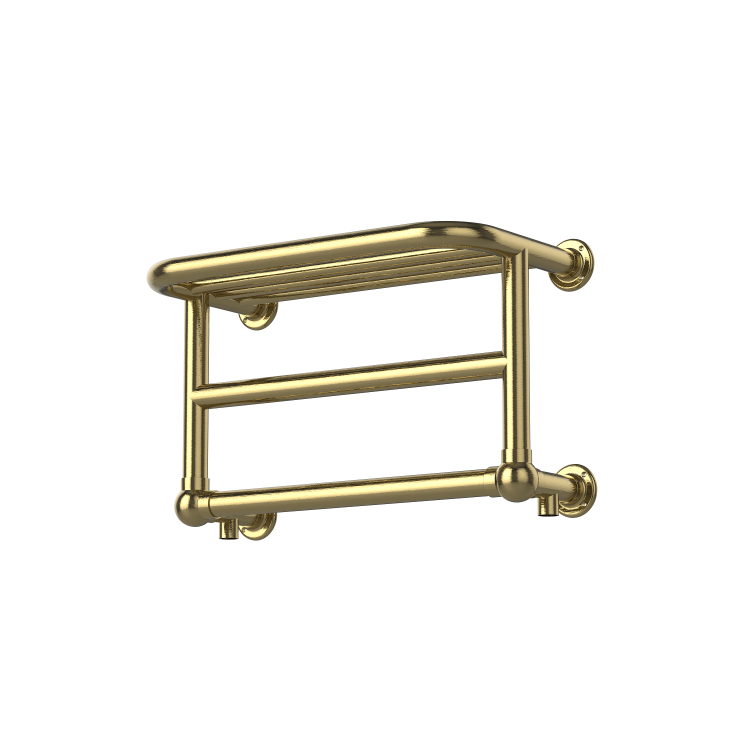Brass Traditional Heated Towel Shelf Radiator 350 x 550mm- Regent - Image 4