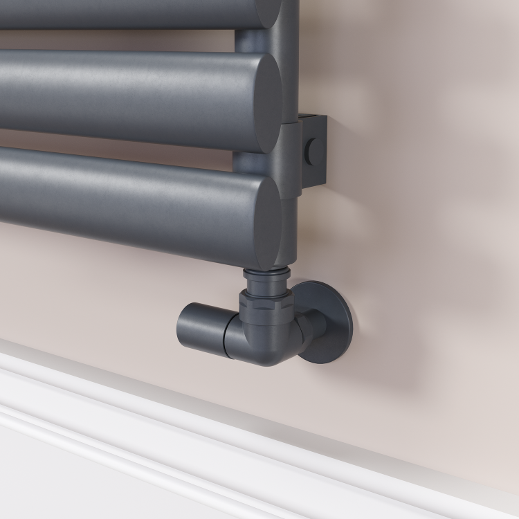 Sorrento Linea Dark Grey Anthracite Oval Designer Radiator 767x1600mm Single Panel 4915 BTU - Horizontal Bars - Image 3