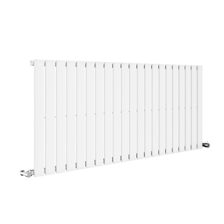 Riace White Horizontal Flat Designer Radiator 600x1428mm Single Panel 3337 BTU - Image 3