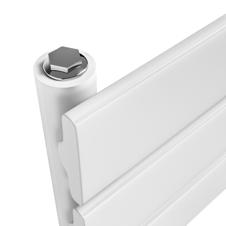Riace White Vertical Flat Towel Radiator 1600x450mm Single Panel 2171 BTU - Image 4