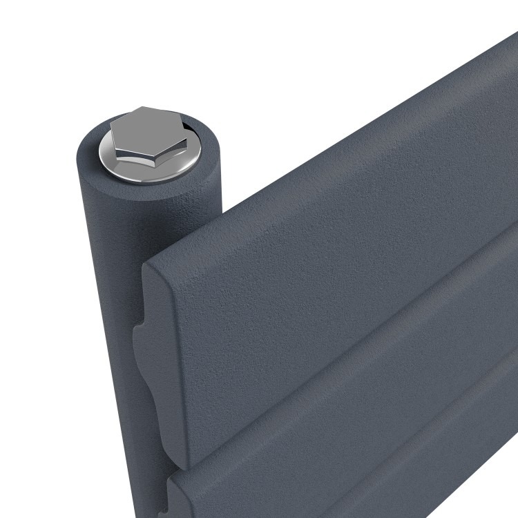 Riace Anthracite Vertical Flat Towel Radiator 1800x450mm Single Panel 2471 BTU - Image 4