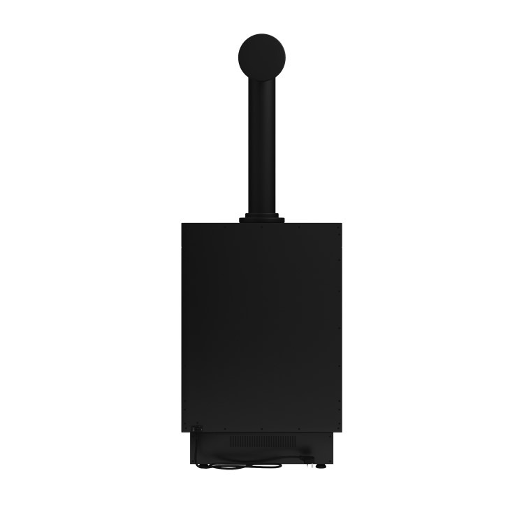 Large Electric Log Burner-Style Stove with Decorative Flue in Black - AmberGlo - Image 5
