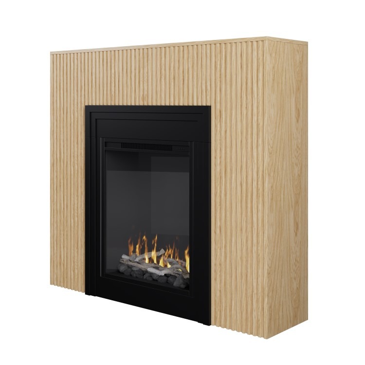 Freestanding Electric Fire with Oak Surround - AmberGlo - Image 5