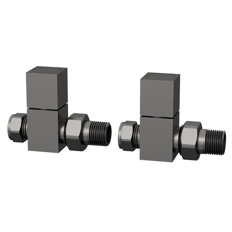 Gunmetal Grey Towel Radiator 1200 x 500mm with Pipe Kit and Straight Valves - Sonoran - Image 5